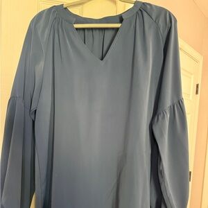 Elegant Blue Long Sleeve Blouse
